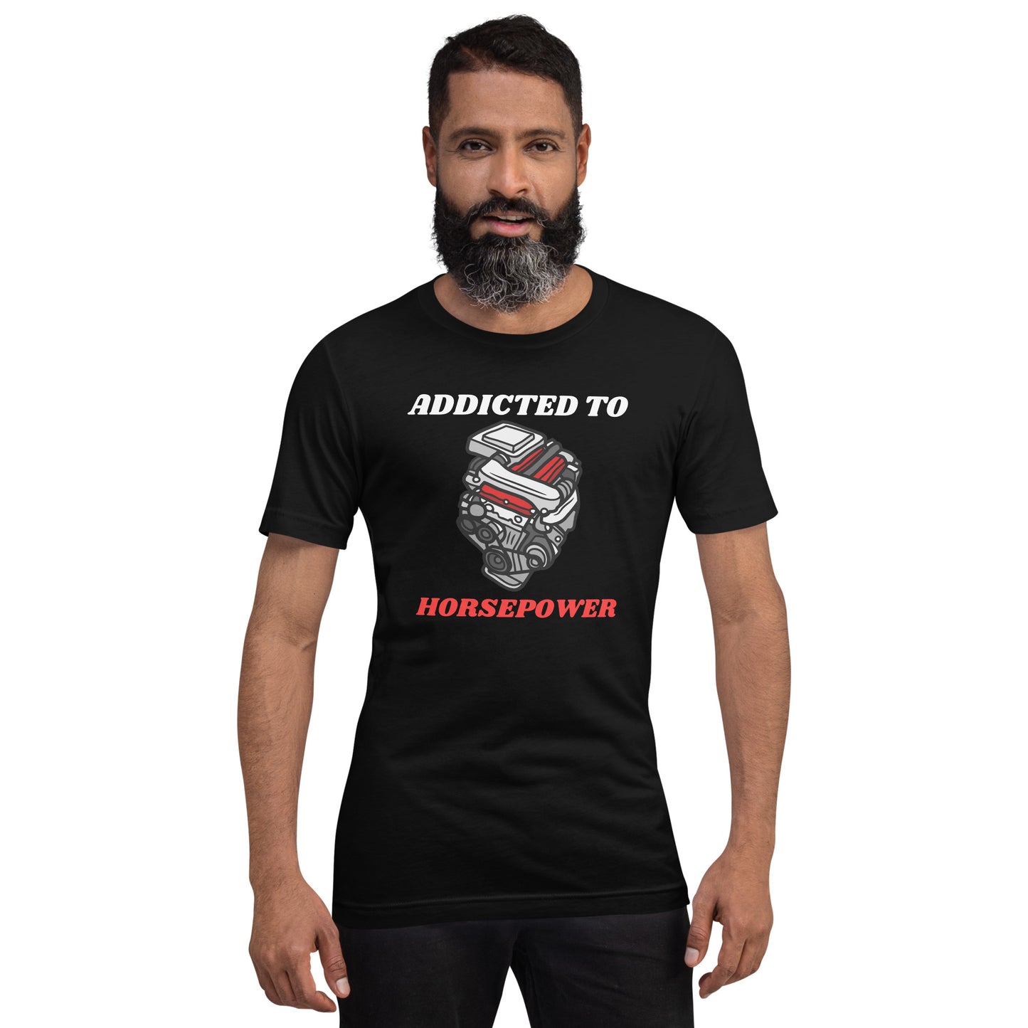 ADDICTED TO HORSEPOWER TEE - BLACK