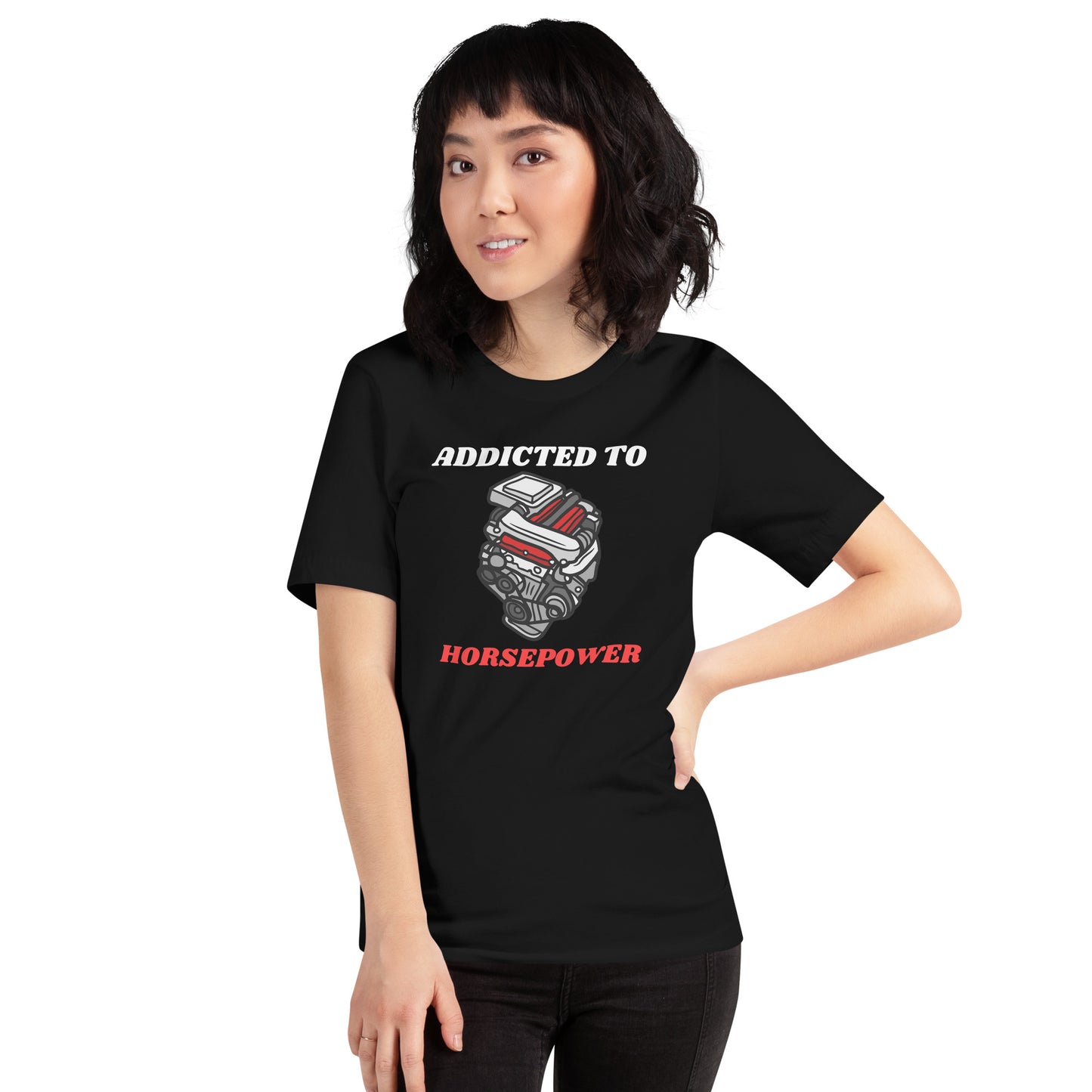 ADDICTED TO HORSEPOWER TEE - BLACK