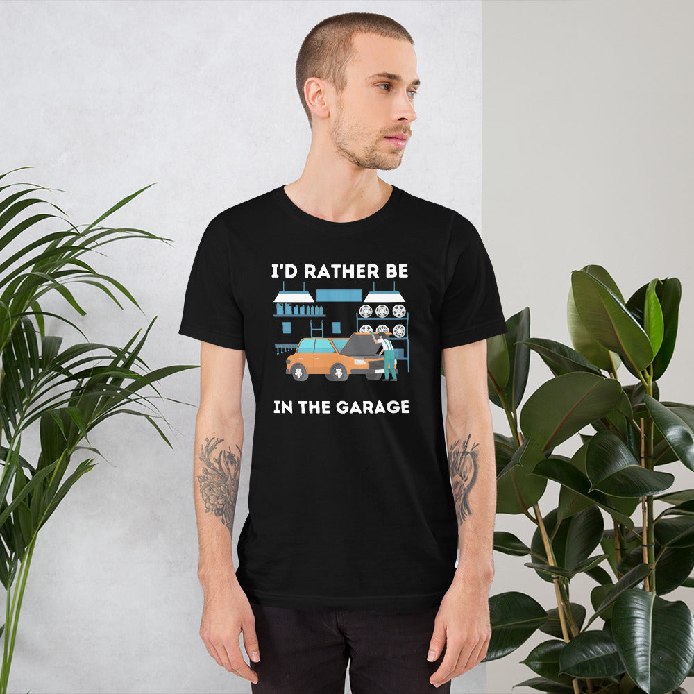 I'D RATHER BE IN THE GARAGE TEE - BLACK