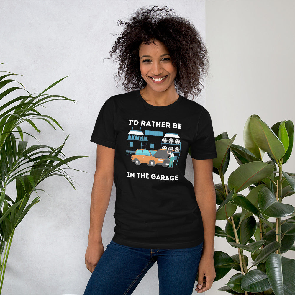 I'D RATHER BE IN THE GARAGE TEE - BLACK
