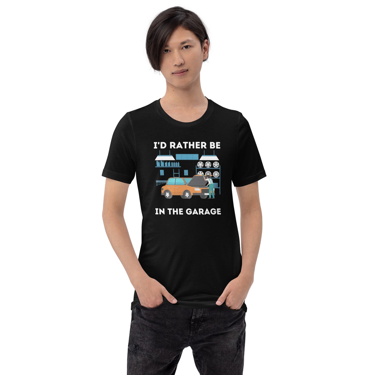 I'D RATHER BE IN THE GARAGE TEE - BLACK