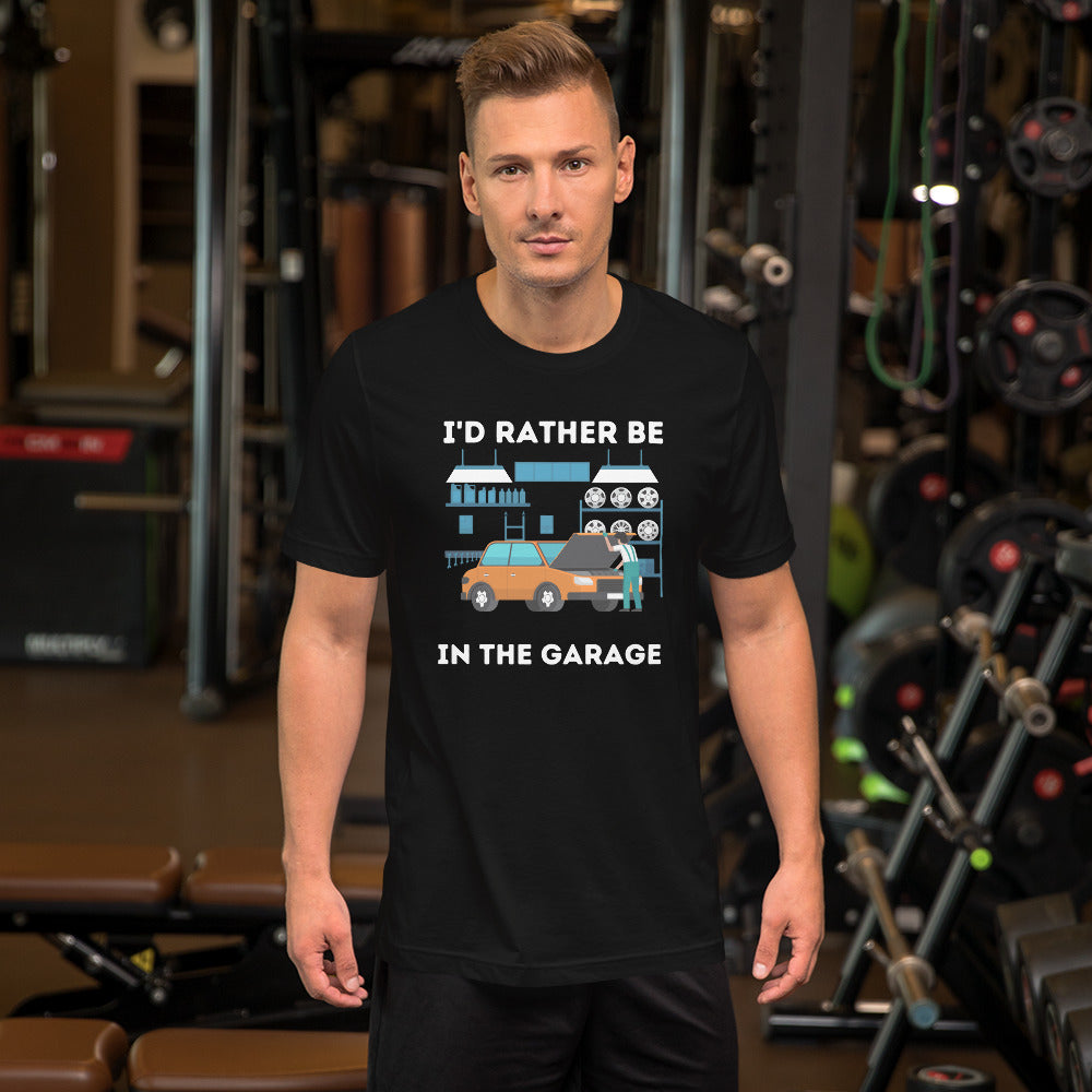 I'D RATHER BE IN THE GARAGE TEE - BLACK