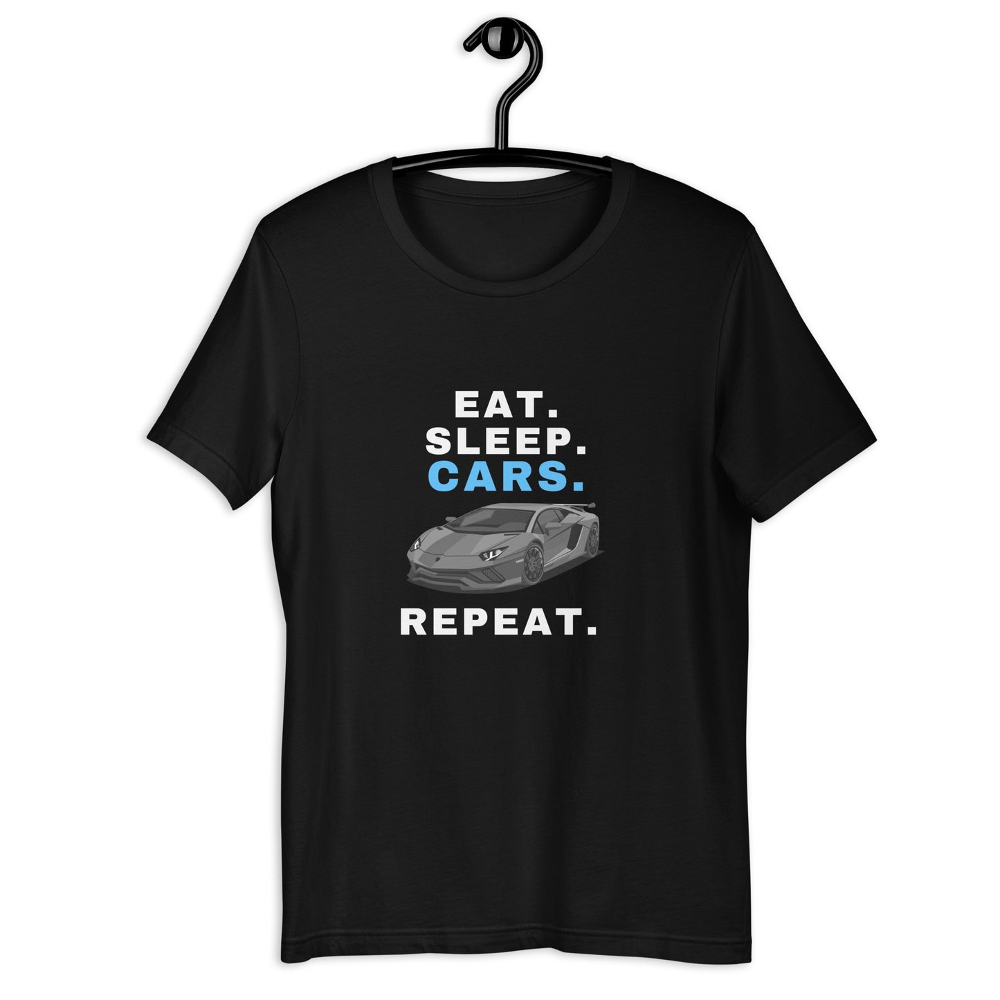 EAT. SLEEP. CARS. REPEAT. TEE - BLACK