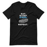 EAT. SLEEP. CARS. REPEAT. TEE - BLACK
