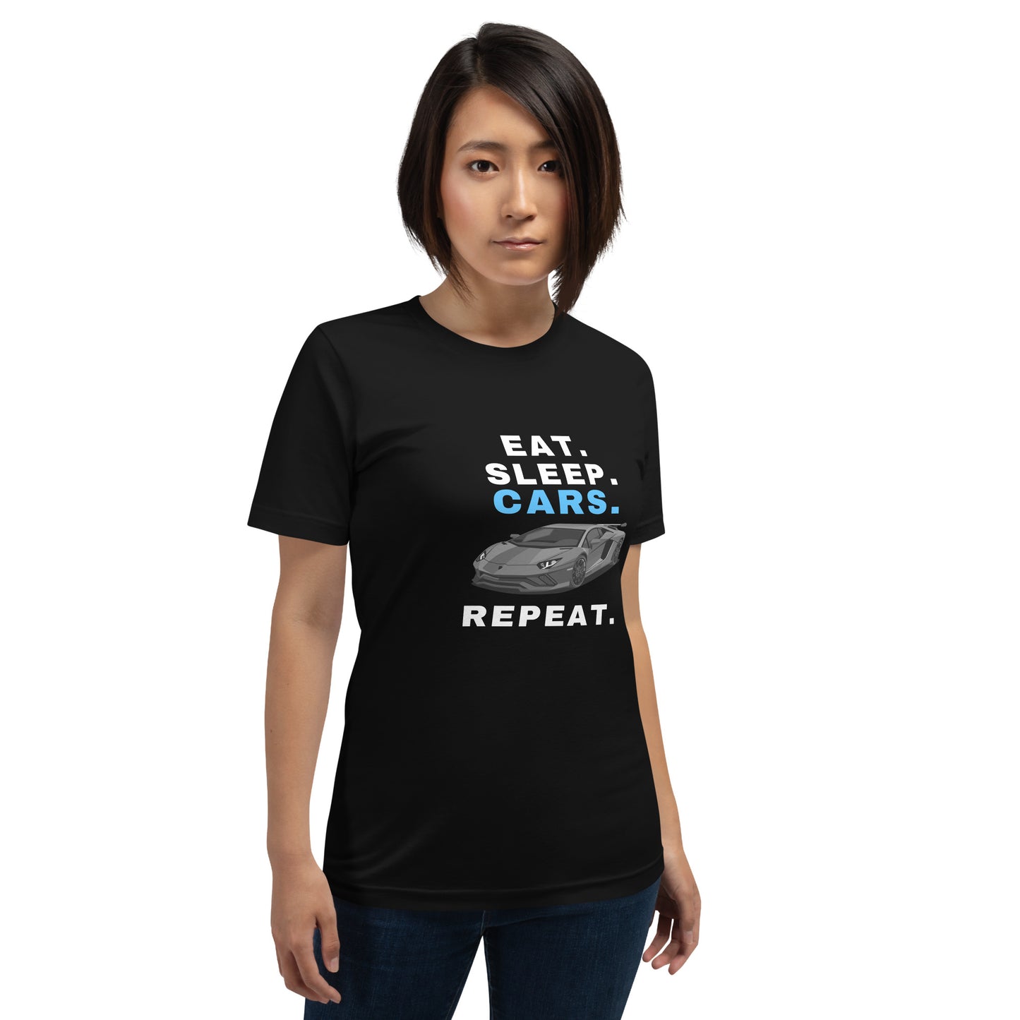 EAT. SLEEP. CARS. REPEAT. TEE - BLACK