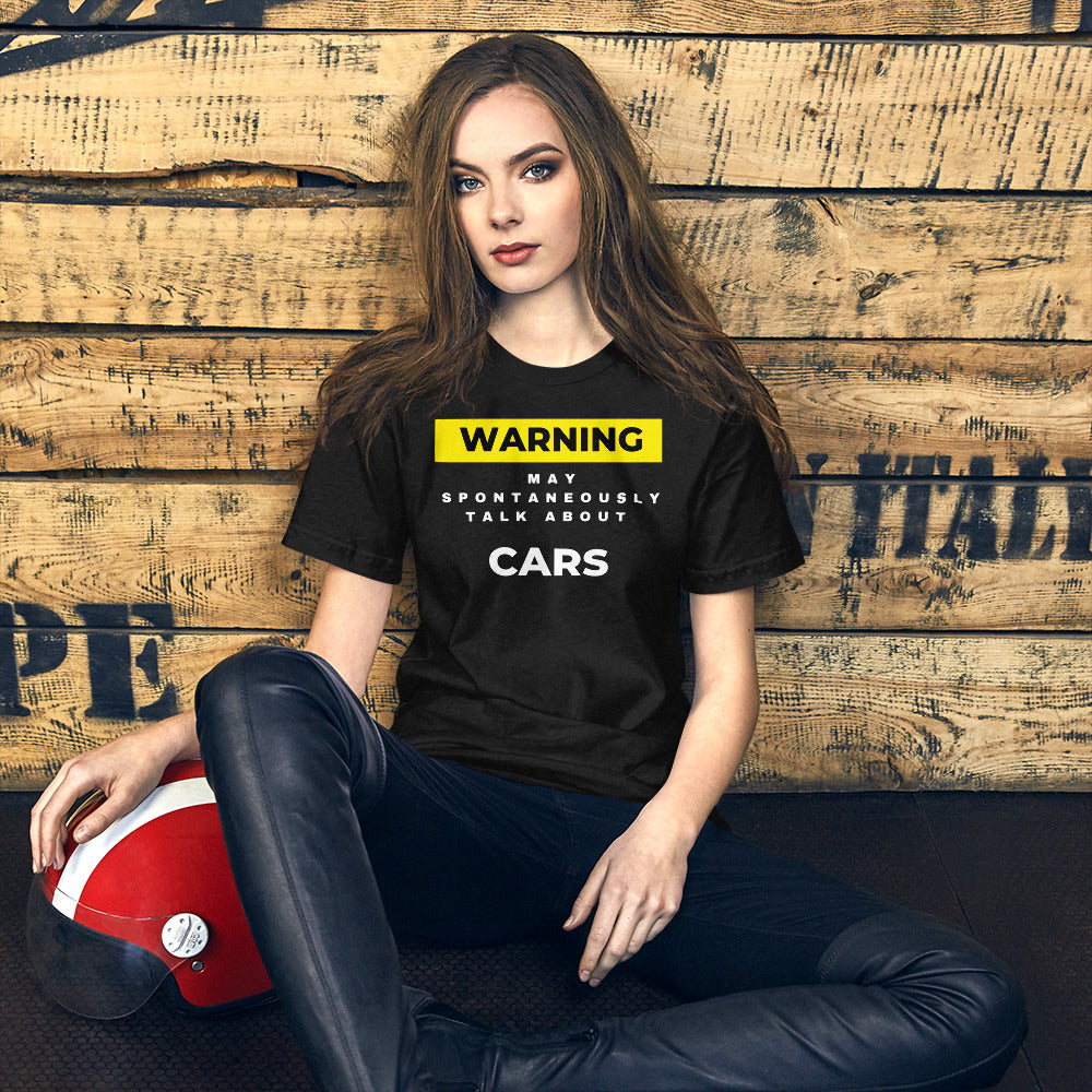 WARNING ⚠️ MAY SPONTANEOUSLY START TALKING ABOUT CARS TEE - BLACK