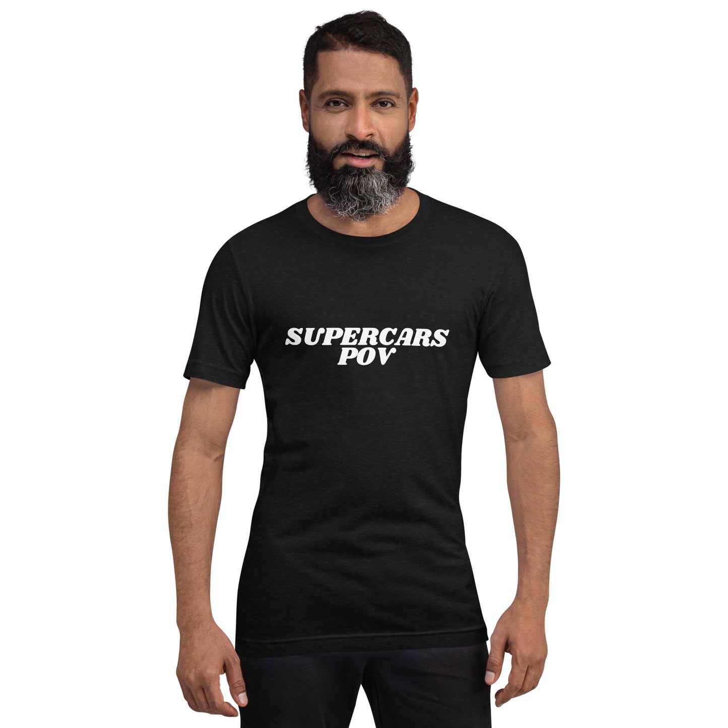 SUPERCARSPOV BLACK TEE WITH WHITE LOGO
