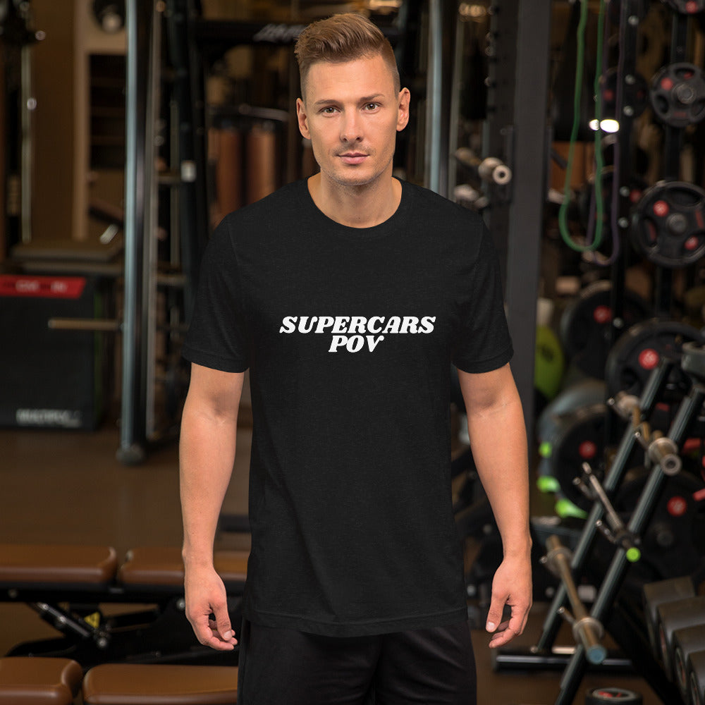 SUPERCARSPOV BLACK TEE WITH WHITE LOGO