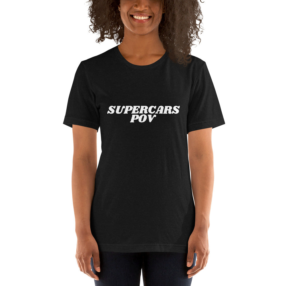 SUPERCARSPOV BLACK TEE WITH WHITE LOGO