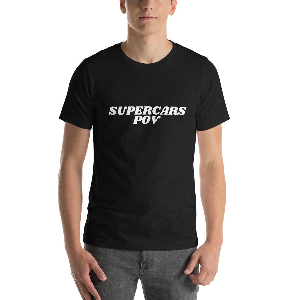 SUPERCARSPOV BLACK TEE WITH WHITE LOGO