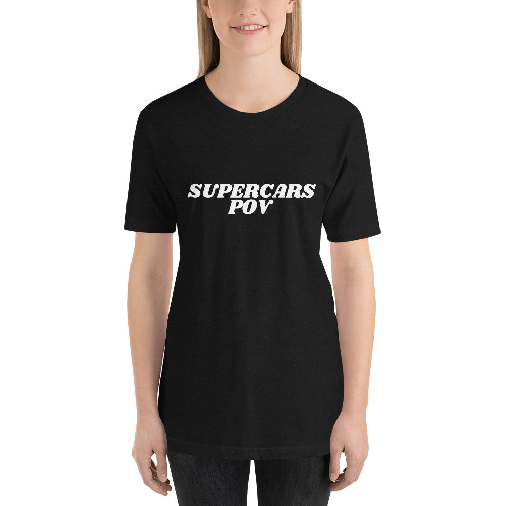 SUPERCARSPOV BLACK TEE WITH WHITE LOGO