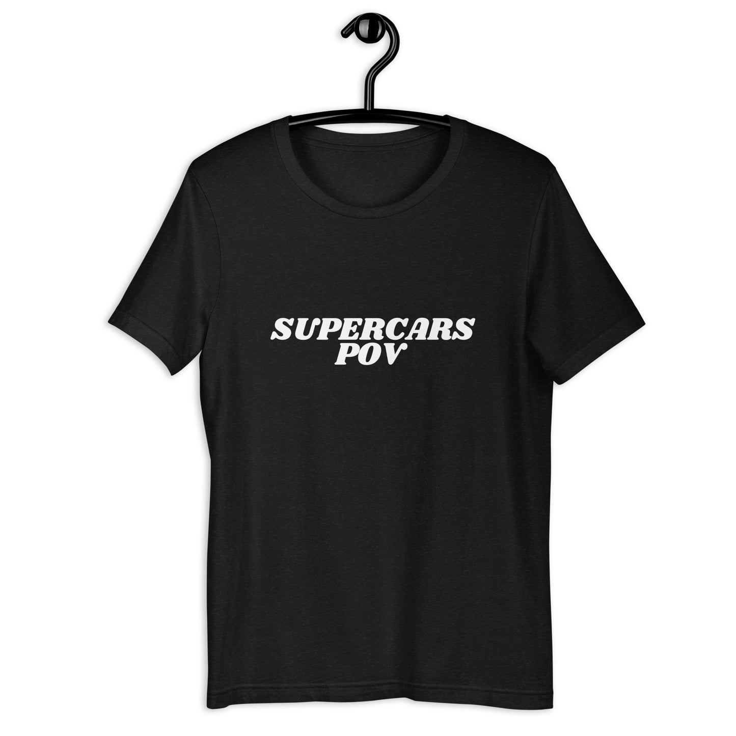 SUPERCARSPOV BLACK TEE WITH WHITE LOGO