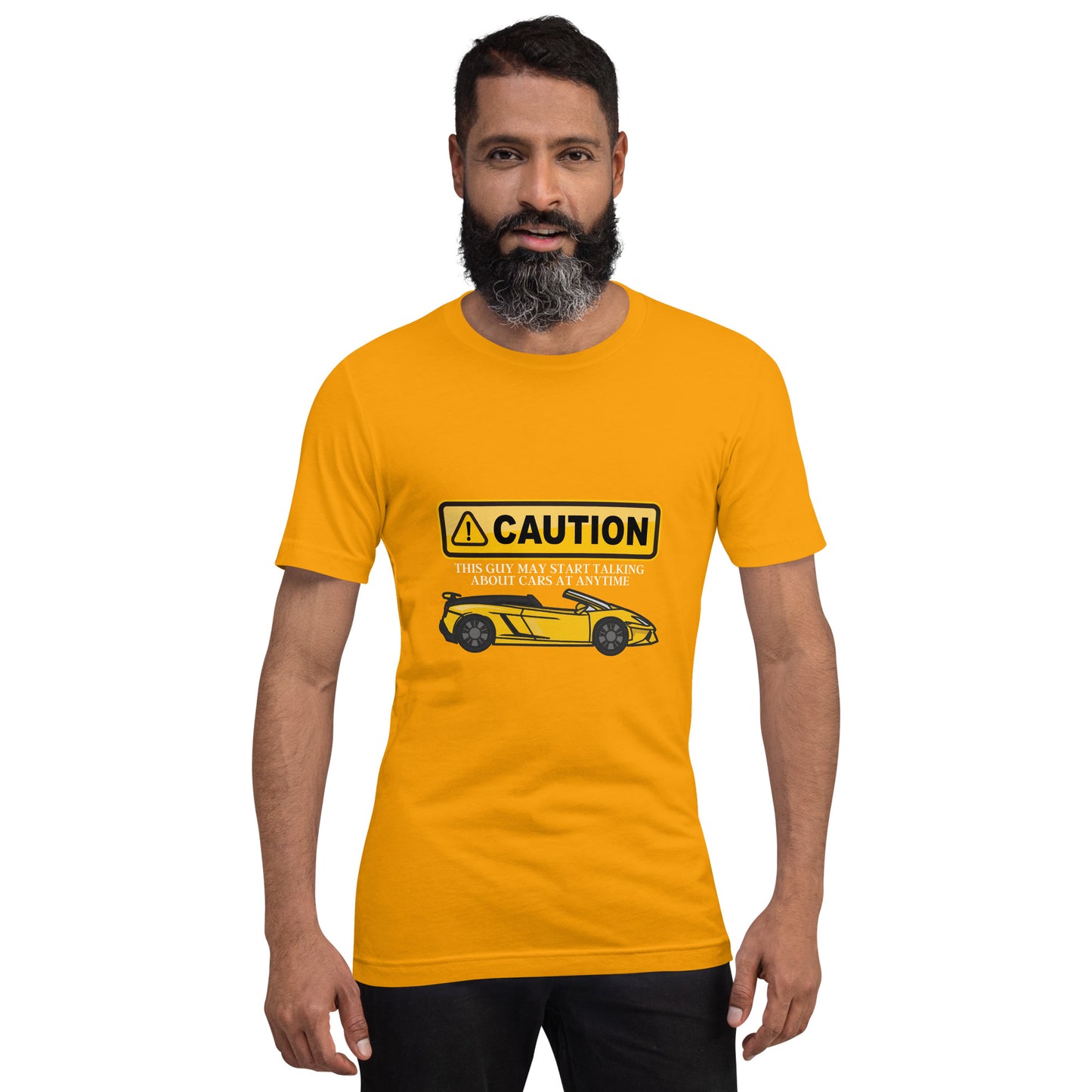 CAUTION TEE - GOLD