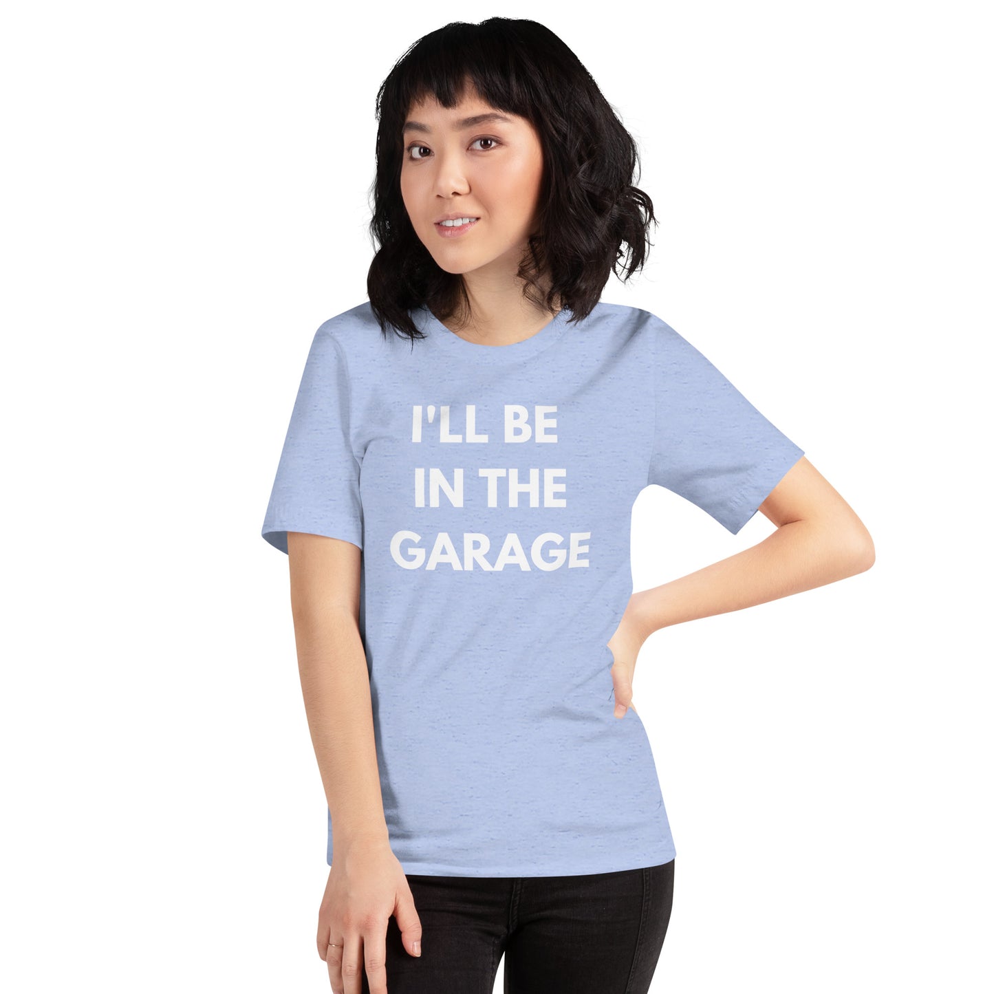 I'LL BE IN THE GARAGE TEE - BLUE
