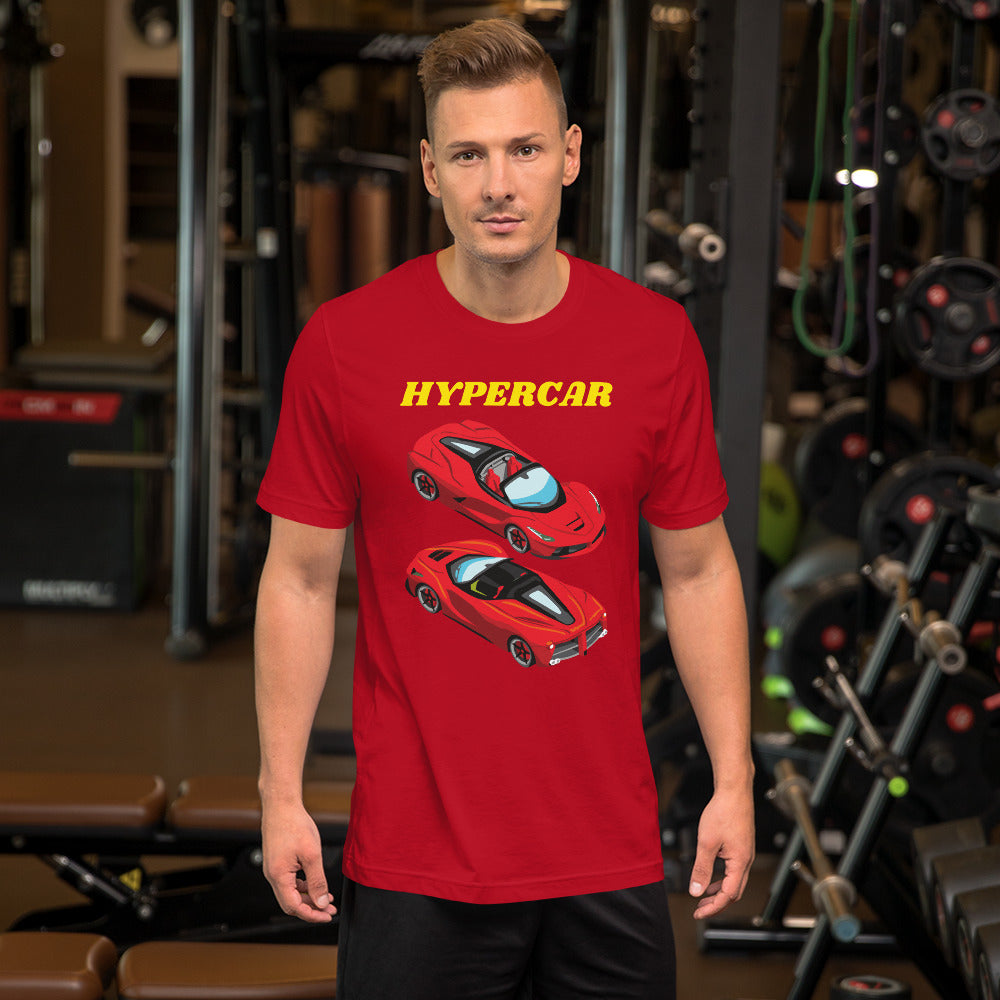 HYPERCAR TEE - RED WITH YELLOW LOGO