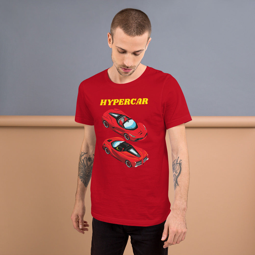 HYPERCAR TEE - RED WITH YELLOW LOGO