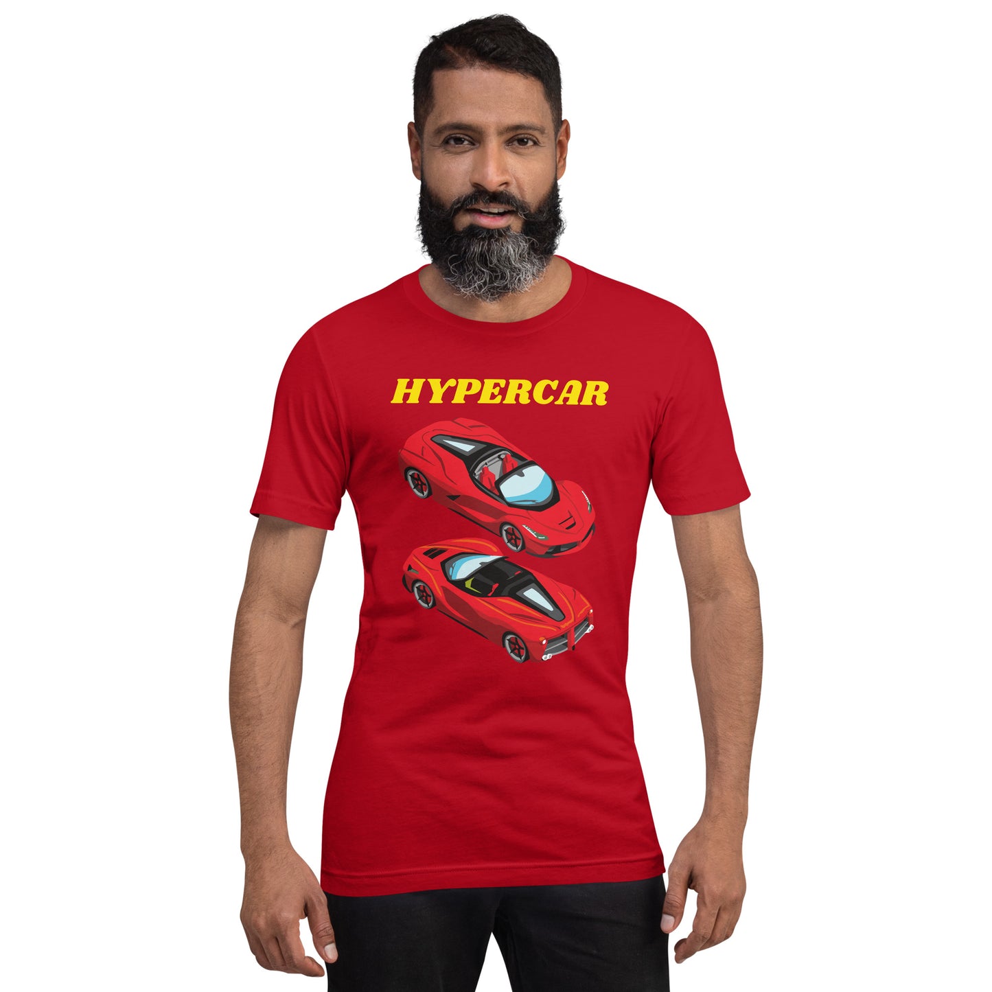 HYPERCAR TEE - RED WITH YELLOW LOGO