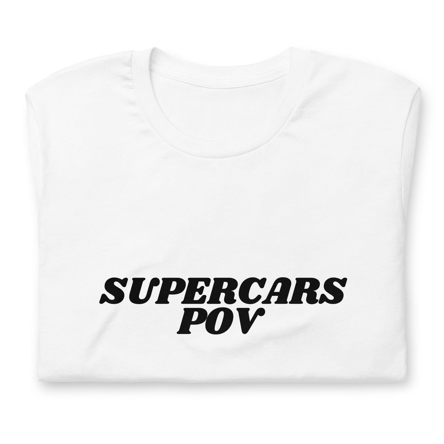 SUPERCARSPOV WHITE TEE WITH BLACK LOGO