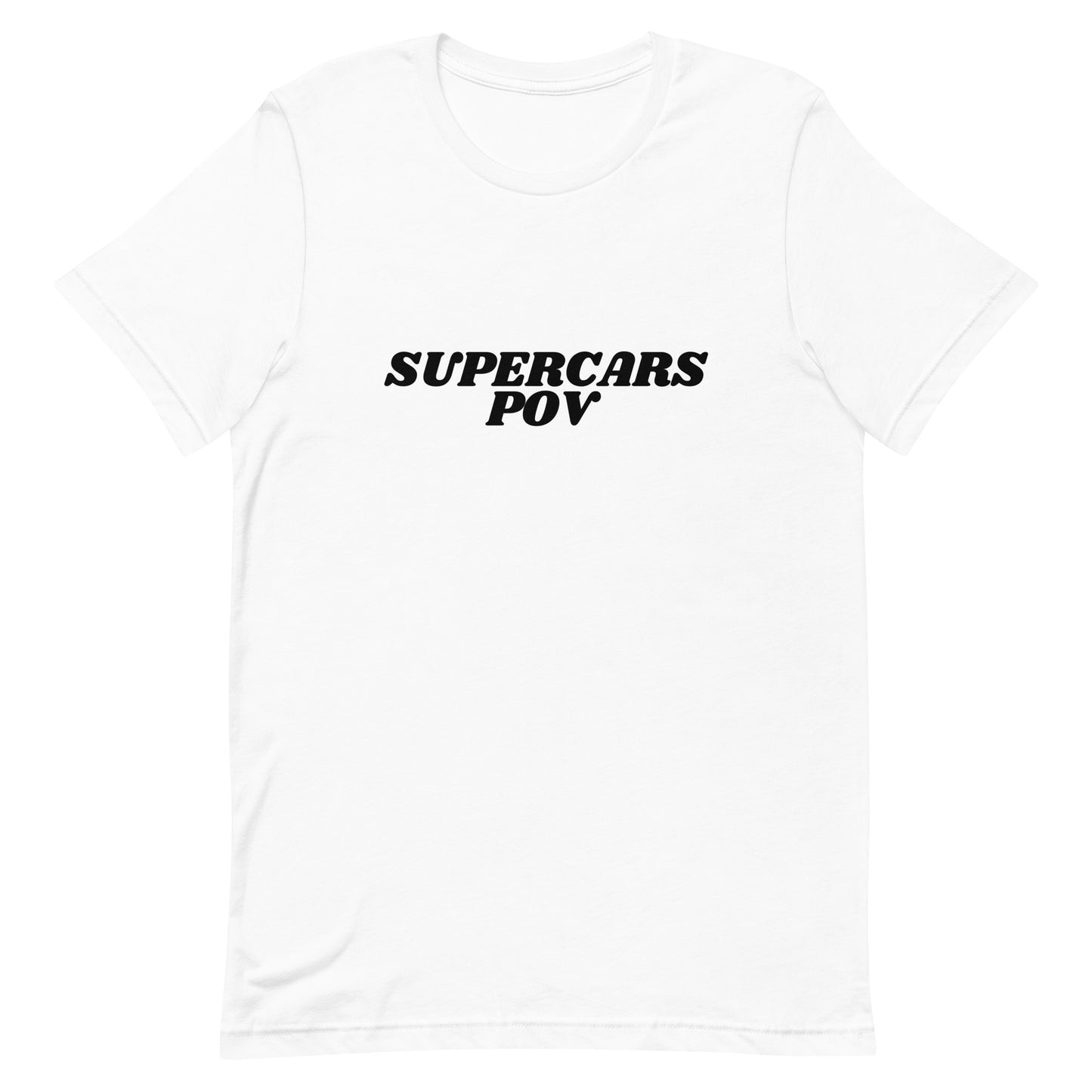 SUPERCARSPOV WHITE TEE WITH BLACK LOGO